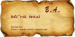 Bárdi Antal névjegykártya